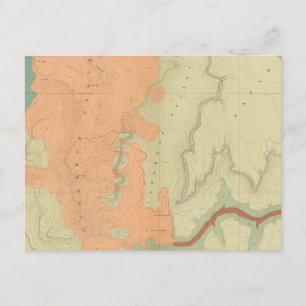 Postale Carte Du Plateau Uinkaret Demi-Sud