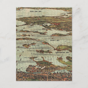 Postale Carte du port de Boston Birdseye