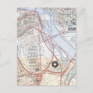 Postale Carte du réseau routier du Pentagone