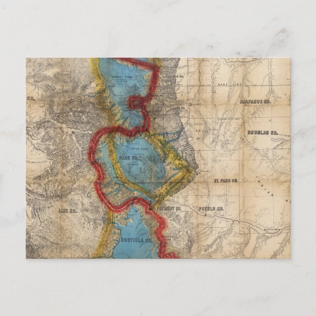 Postale Carte du territoire du Colorado (Devant)