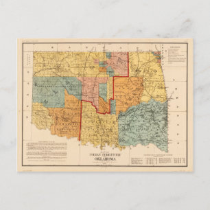 Postale Carte du territoire indien et de l'Oklahoma (1890)