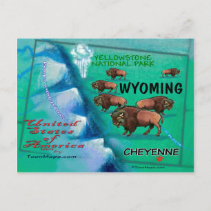 Postale Carte du Wyoming USA Fun