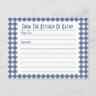 Postale Carte En vichy recette bleue