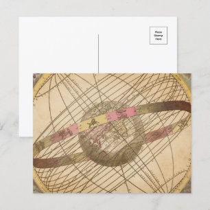 Postale Carte étoile vintage rétro symboles astrologiques 