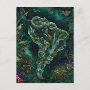 Postale Carte fantastique de la faune de la jungle d'Améri