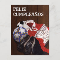 Carte FELIZ CUMPLEAÑOS pour Football Vintage
