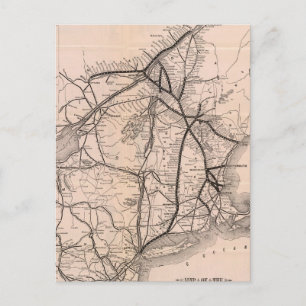 Postale Carte ferroviaire vintage de Boston et de Montréal
