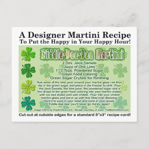 Postale Carte Fiddle Dee Dee St. Patrick's Day Martini