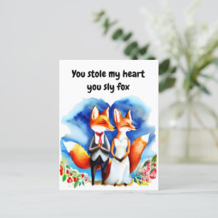 Postale Carte Fox Valentine's Day