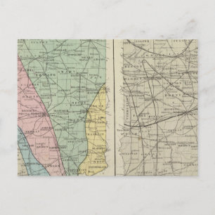 Postale Carte géologique de l'Indiana