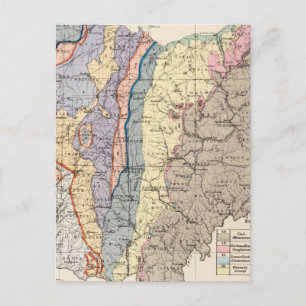 Postale Carte géologique de l'Ohio