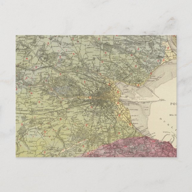 Postale Carte géologique Dublin (Devant)