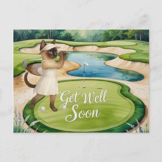 Postale Carte Golf Get Well Soon pour golfeurs amoureux de (Devant)