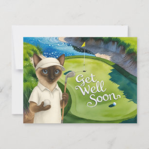 Postale Carte Golf Get Well Soon pour golfeurs amoureux de