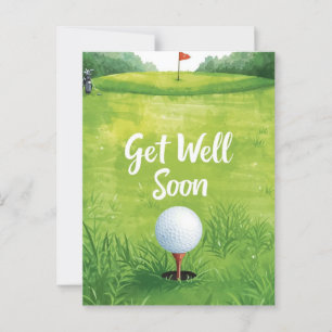 Postale Carte Golf Get Well Soon - Watercolor Golf Course