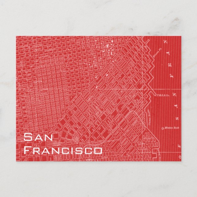 Postale Carte graphique de San Francisco (Devant)