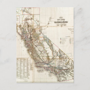 Postale Carte historique de la Californie vintage Nevada U