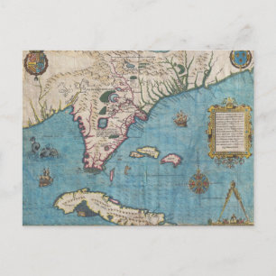 Postale Carte historique de la Floride (1591)