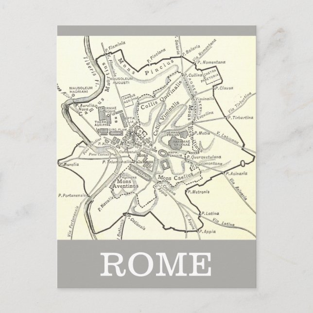 Postale Carte historique de la ville de Rome (Devant)