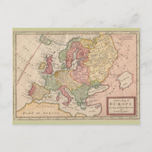 Postale Carte historique de l'Europe 1721