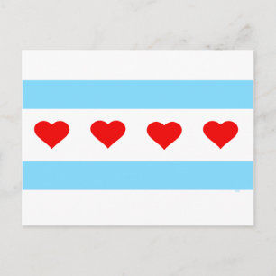 Postale Carte honoraire Chicago Hearts and Stripes Forever
