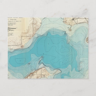 Postale Carte hydrographique Lac Mendota