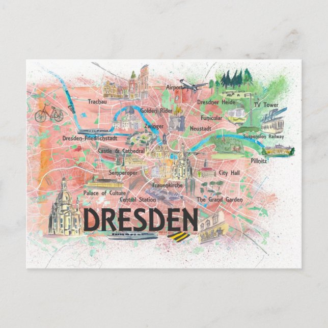 Postale Carte illustrée de Dresde Saxe Allemagne (Devant)