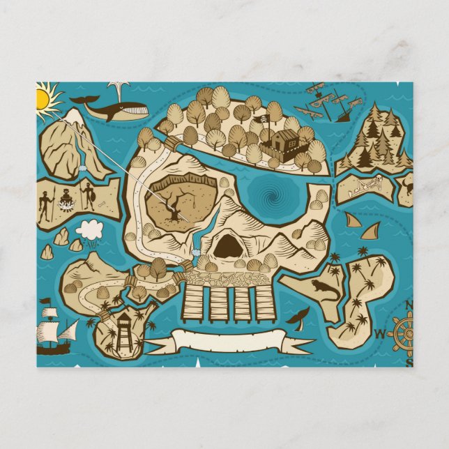 Postale Carte illustrée de l'île du crâne (Devant)