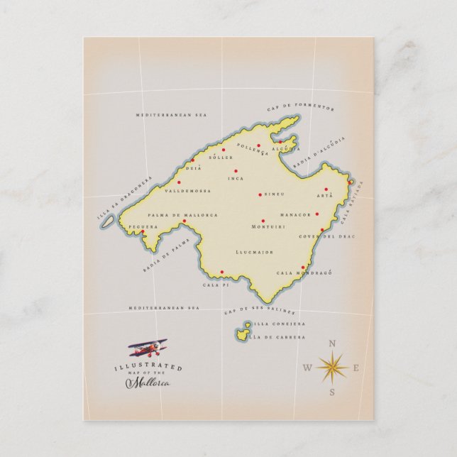 Postale Carte illustrée de Majorque (Devant)