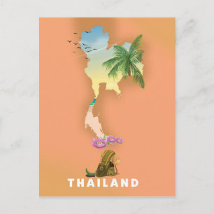 Postale Carte illustrée de Thaïlande