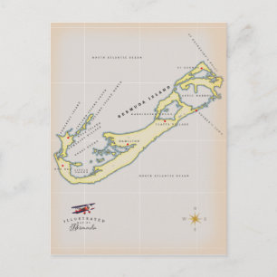 Postale Carte illustrée des Bermudes