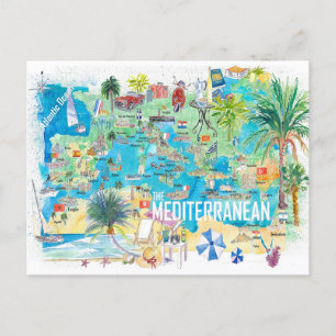 Postale Carte illustrée des voyages en mer Méditerranée