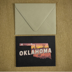 Postale Carte illustrée vintage de l'Oklahoma pour les voy