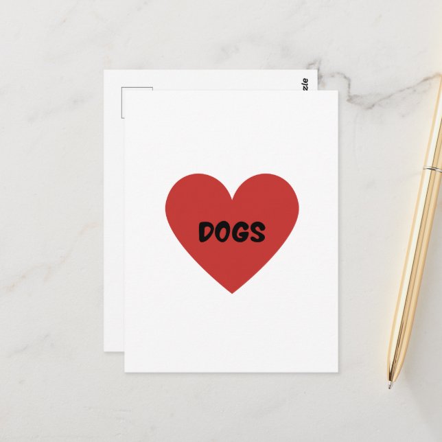 Postale Carte J'adore les Chiens (Devant/Arrière en situation)