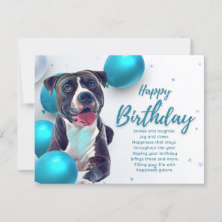 Postale Carte Joyeux Anniversaire Pit Bull