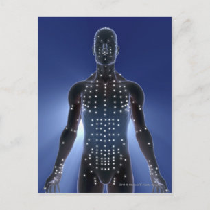 Postale Carte lumineuse des points d'acupuncture