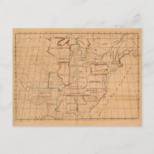 Postale Carte manuscrite vintage des États-Unis (1820)