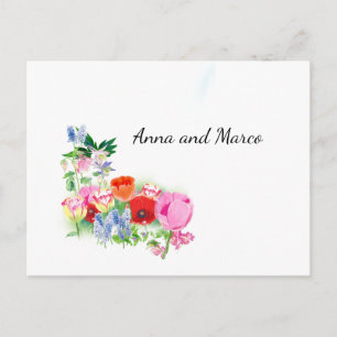 Postale Carte mariage floral