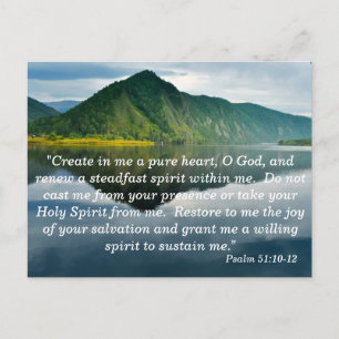 Postale Carte mémoire Psalm 51 10 - 12 Écritures
