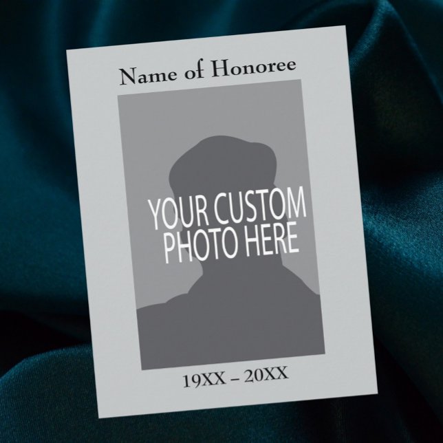 Postale Carte Memorial Service Keepsaké avec photo (Créateur téléchargé)