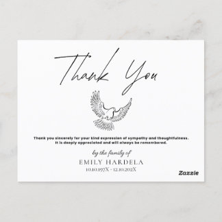 Postale Carte Mémorial Simple Minimaliste Élégante