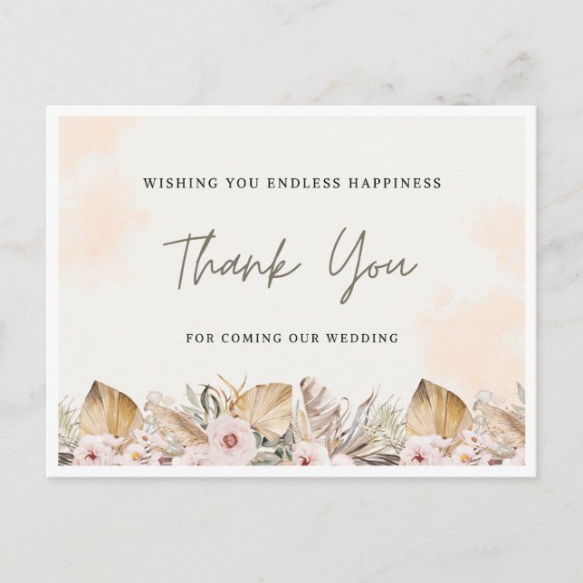 Postale Carte Merci mariage | Élégant (Devant)