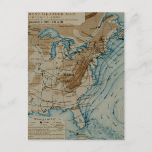 Postale Carte météorologique américaine