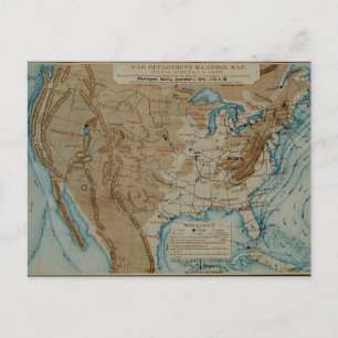 Postale Carte météorologique américaine