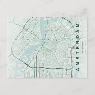 Postale Carte minimale d'Amsterdam Pays-Bas