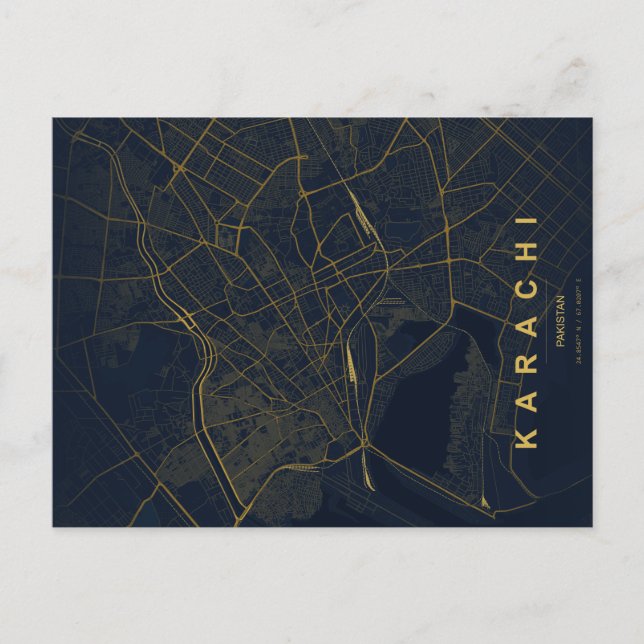 Postale Carte minimale de Karachi Pakistan (Devant)