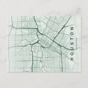 Postale Carte minimale de la ville de Houston sur carte po