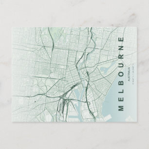 Postale Carte minimale de Melbourne Australie
