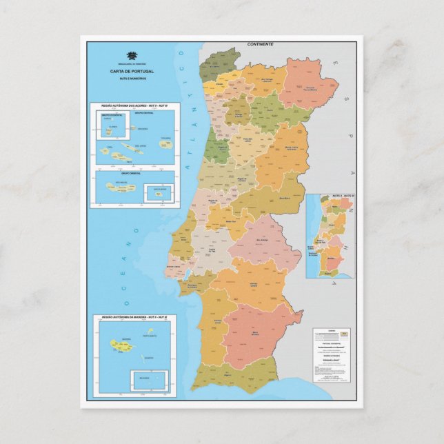 Postale Carte moderne du Portugal (Devant)