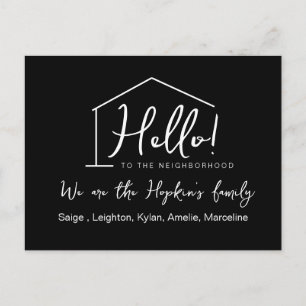 Postale Carte modifiable "We're New to the Neighborhood"